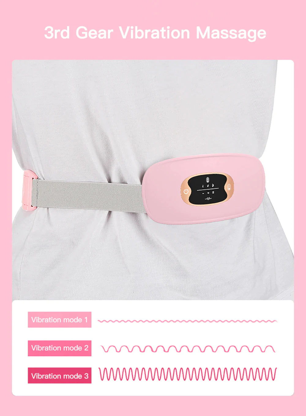 Electric Heating Menstrual Vibration Pad Belt for Period Pain Relief Cramps US