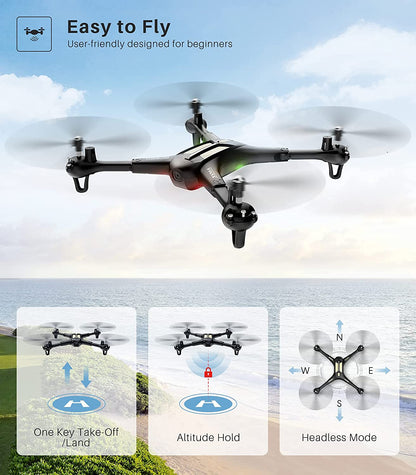 X600 Foldable Drone with Altitude Hold and Headless Mode for Adults without Camera, RC Quadcopter with One-Key Start, Speed Adjustment and 3D Flip for Kids Beginners, Easy to Fly