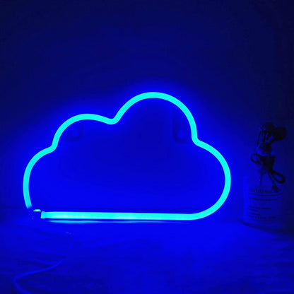 Cloud Neon Signs, LED Neon Light for Wall Decor - Battery or USB Powered Night Light Decoration for Bedroom Aesthetic - Ideal for Teen Girls’ Room, Christmas, Birthdays, and Wedding Parties