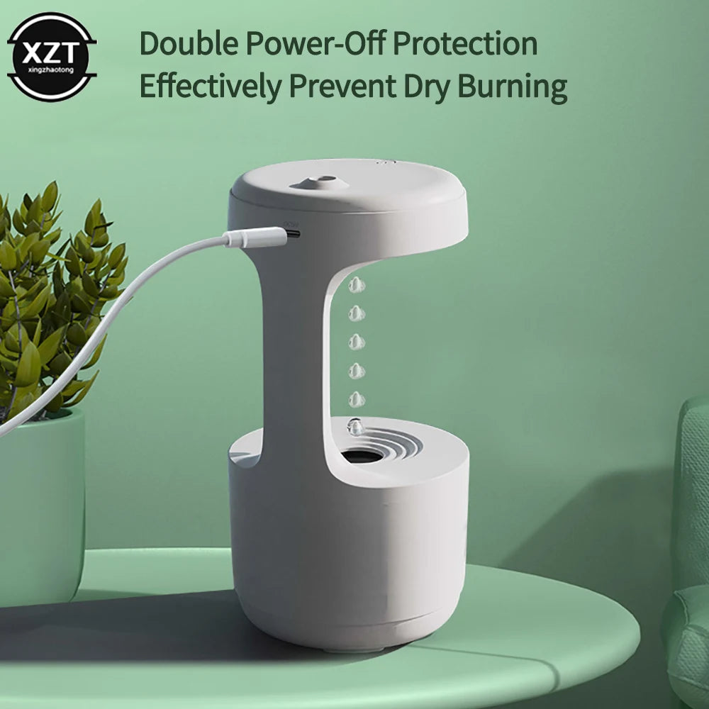 2024 New anti Gravity USB Air Humidifier Ultrasonic Air Purifier with Light 800ML Suspended Water Diffuseur D’Huile Essentielles