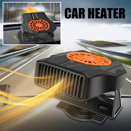 Car Heater, 24V Portable Windshield Defrosting Electric Heater Fan,Fast Heating with Cigarette Lighter Plug,360 Degree Rotary Base Cooling Fans