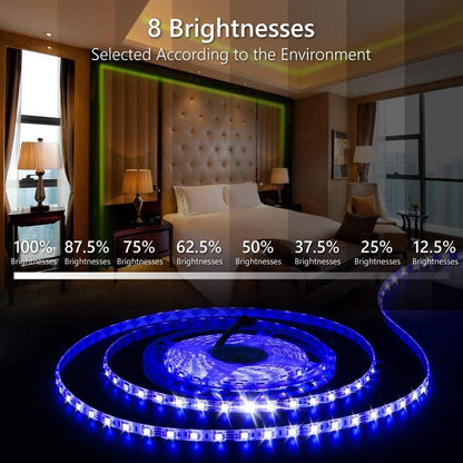 Bluetooth LED Strip Lights RGB Light Strips Music Sync Color Changing Led Light Kit 5050 Led Rope Light with 24 Key IR Remote Power Supply